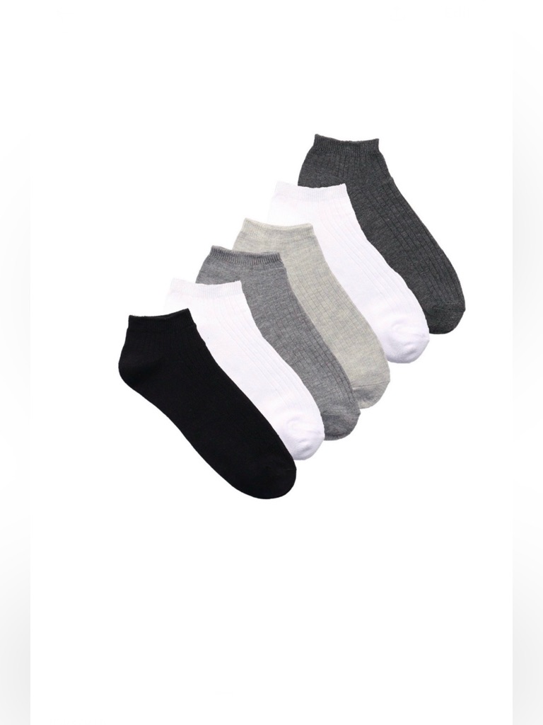Joyspun Black Soot Solids No Show Dress Socks 6 Pair